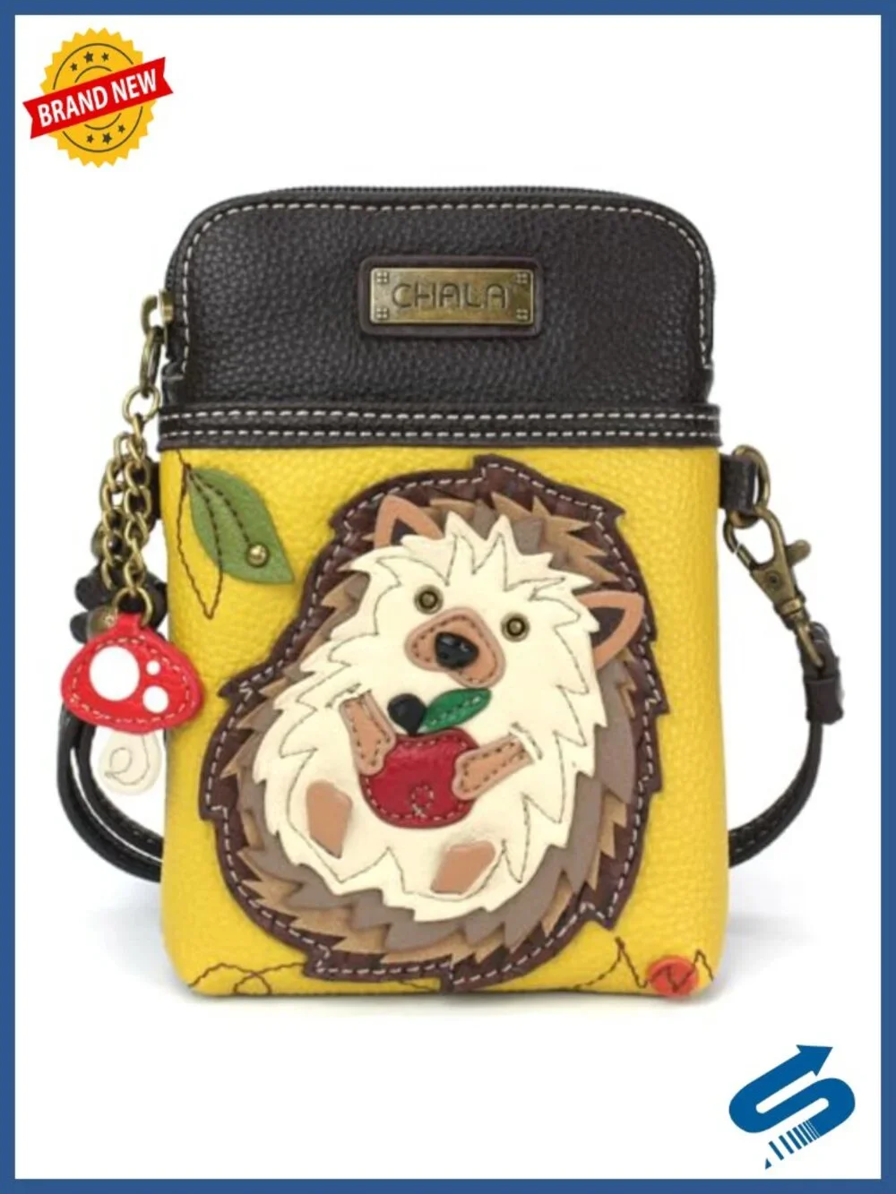 PU Leather Canvas Crossbody Purse with Adjustable Strap for Cell Phone